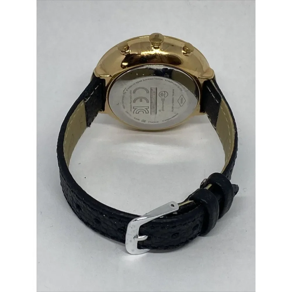 Fossil FTW5021 Women's Black Leather Silver Analog Dial Hybrid Smartwatch XX803